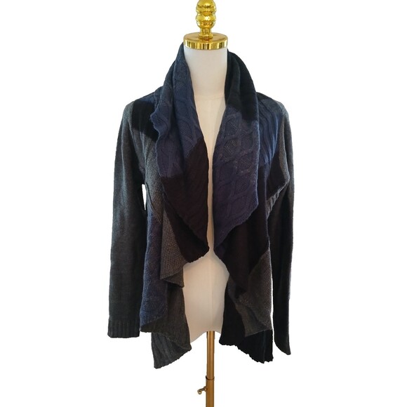 Style & Co Open Shawl Collar Cardigan Cape Knit Sweater Long Sleeve Womens Small - Picture 2 of 12